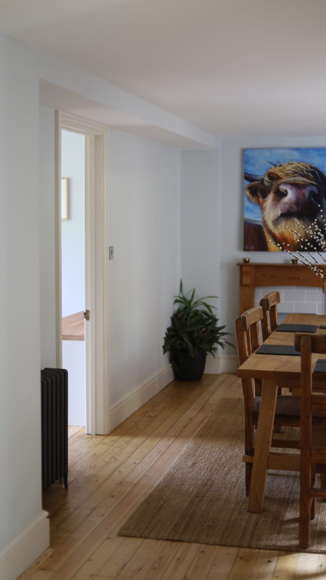 Restored interior with original timber floors