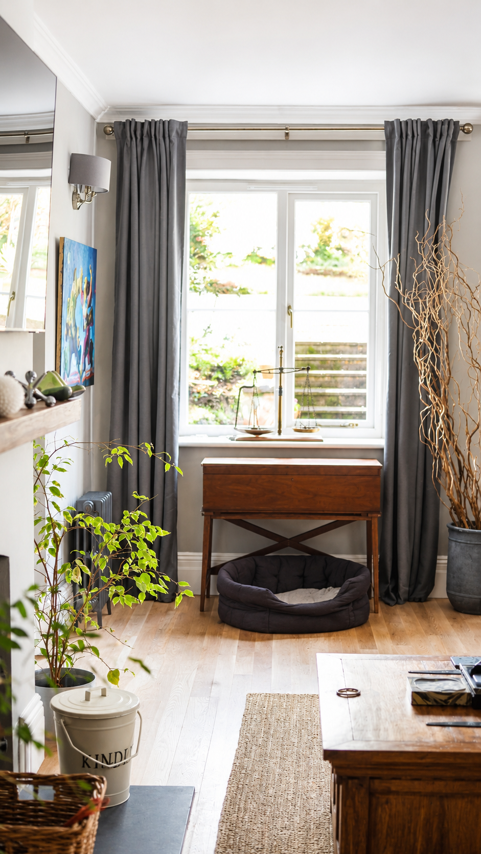 Reconfigured sitting room with period detail